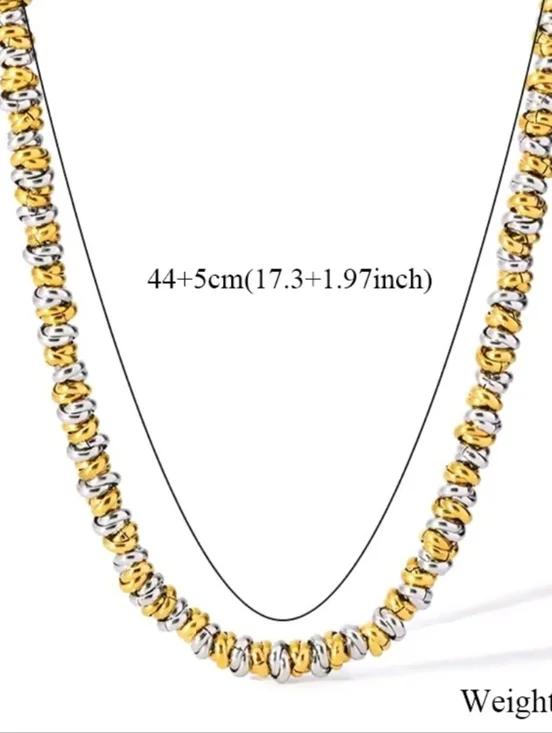 Anthropologie Gold & Silver Beaded Necklace and Bracelet Set - Picture 6 of 6